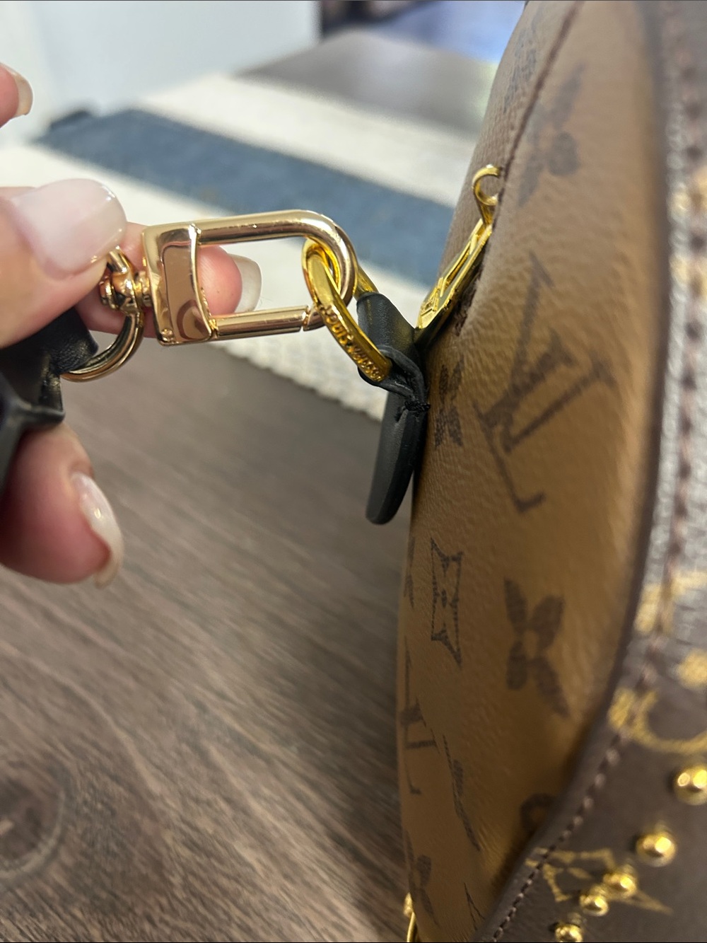 Brown Monogram Satchel with Black Trim - Picture 4 of 14